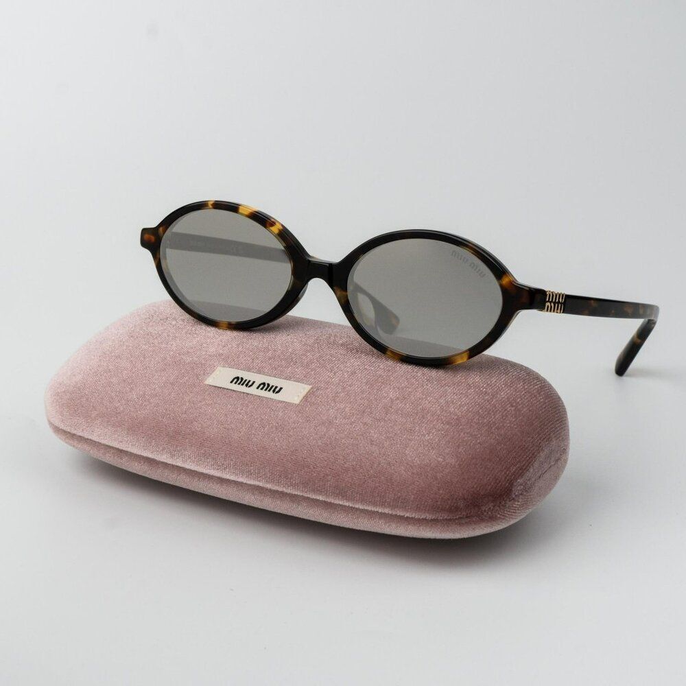 Miu Miu REGARD Men Sunglasses Havana Grey Mirror Silver MU04ZSF VAU07F REGARD